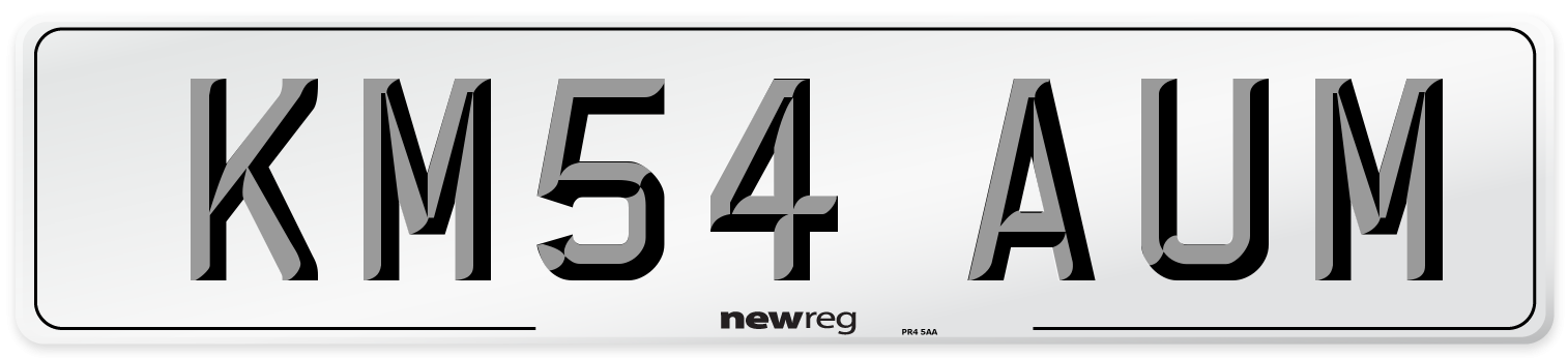 KM54 AUM Number Plate from New Reg